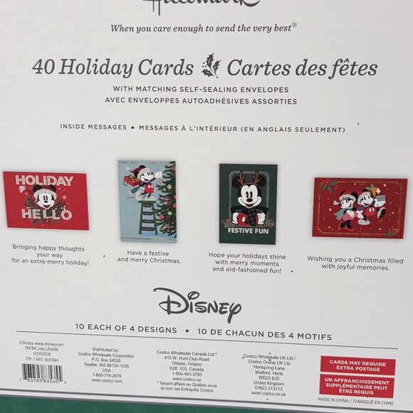 NEW box of Mickey Mouse Christmas cards - Picture 2 of 2